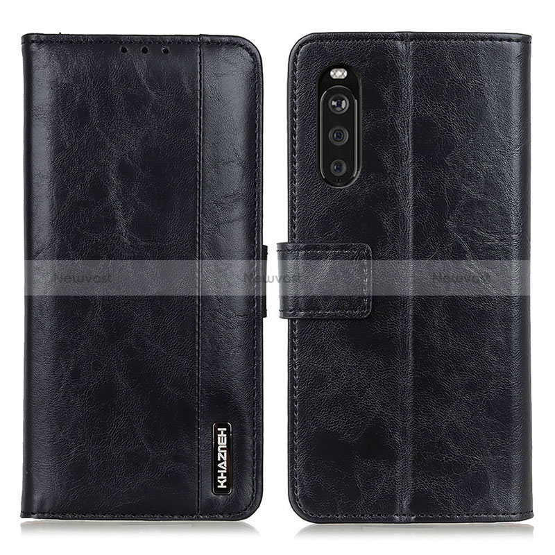 Leather Case Stands Flip Cover Holder M11L for Sony Xperia 10 III SOG04 Black