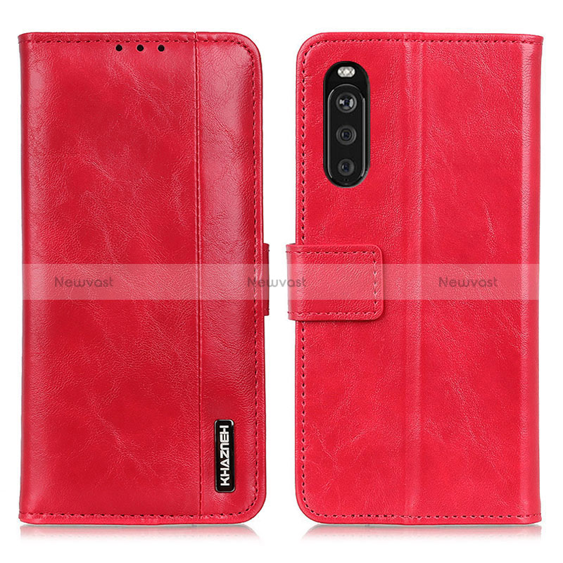 Leather Case Stands Flip Cover Holder M11L for Sony Xperia 10 III SOG04 Red