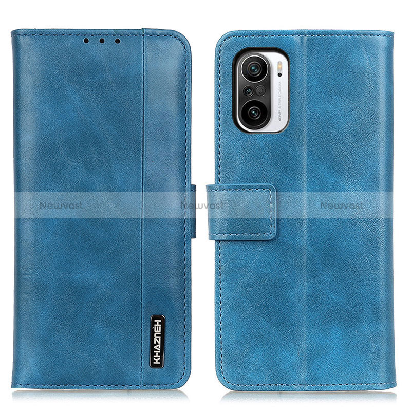 Leather Case Stands Flip Cover Holder M11L for Xiaomi Mi 11i 5G Blue