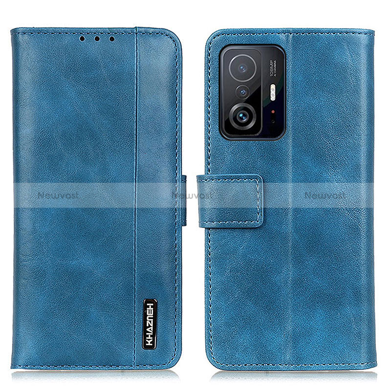 Leather Case Stands Flip Cover Holder M11L for Xiaomi Mi 11T Pro 5G Blue