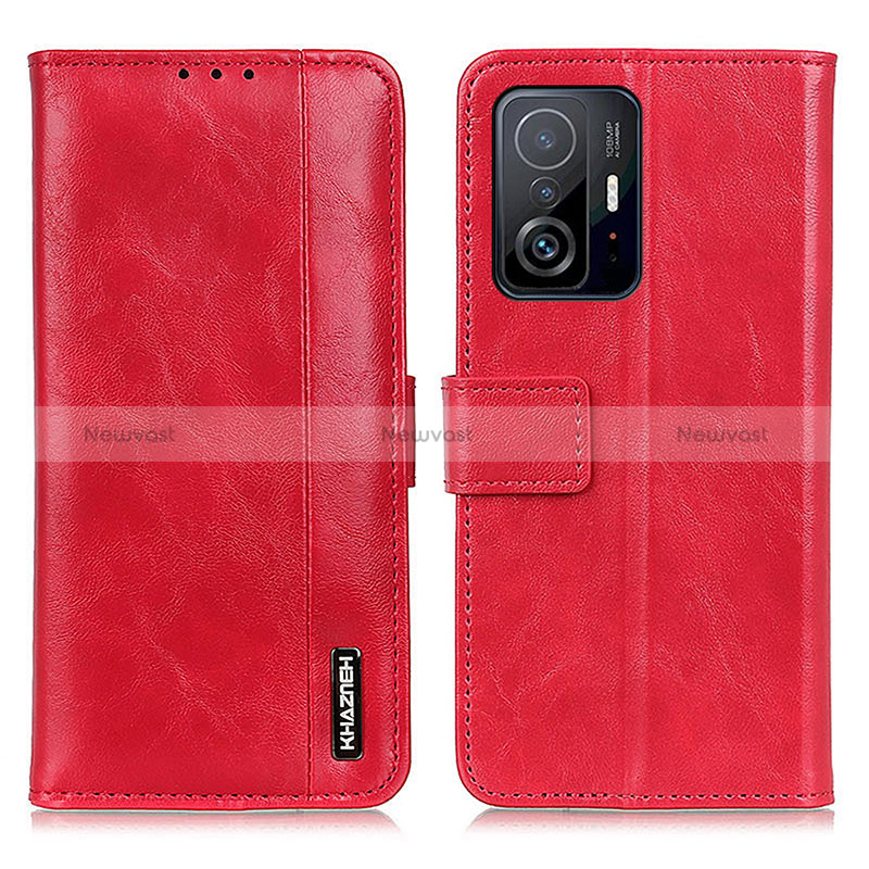 Leather Case Stands Flip Cover Holder M11L for Xiaomi Mi 11T Pro 5G Red