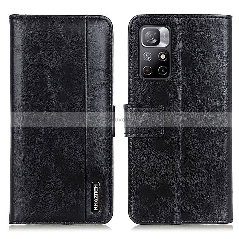 Leather Case Stands Flip Cover Holder M11L for Xiaomi Poco M4 Pro 5G Black