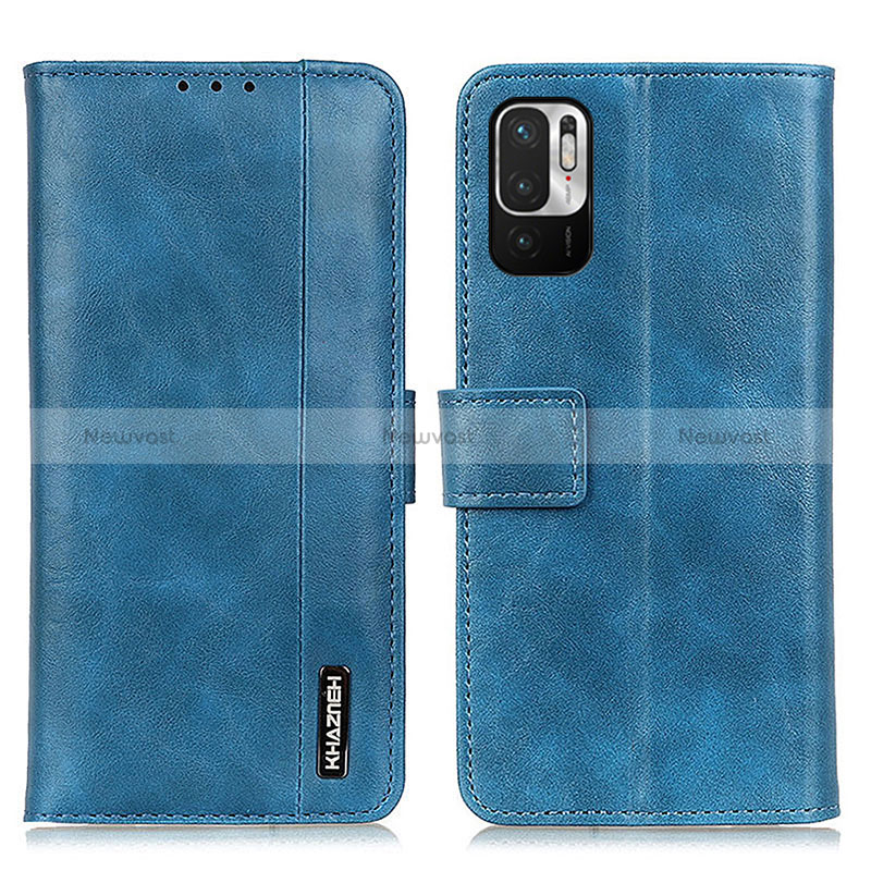 Leather Case Stands Flip Cover Holder M11L for Xiaomi Redmi Note 10 JE 5G Blue