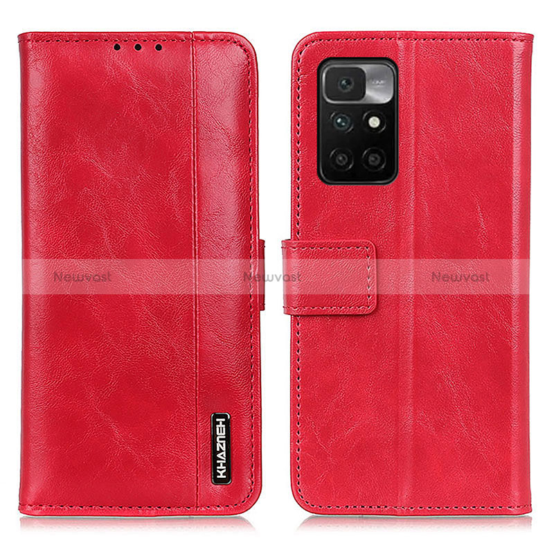 Leather Case Stands Flip Cover Holder M11L for Xiaomi Redmi Note 11 4G (2021) Red