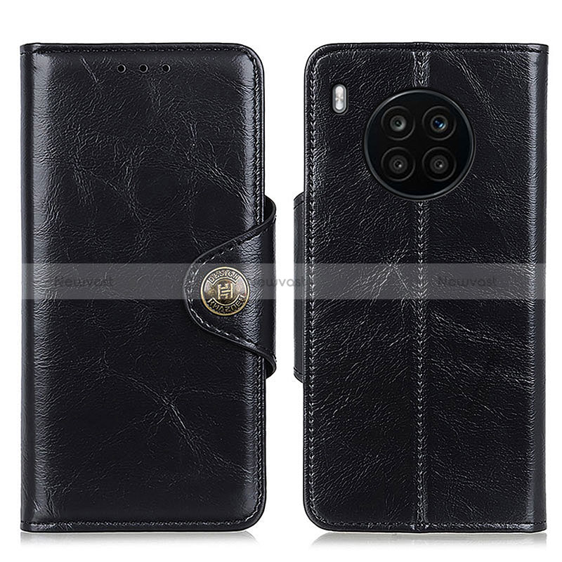 Leather Case Stands Flip Cover Holder M12L for Huawei Honor 50 Lite Black