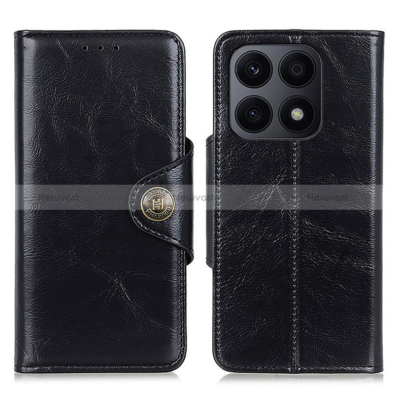 Leather Case Stands Flip Cover Holder M12L for Huawei Honor X8a 4G Black