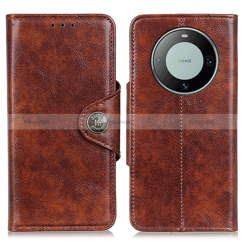 Leather Case Stands Flip Cover Holder M12L for Huawei Mate 60 Brown