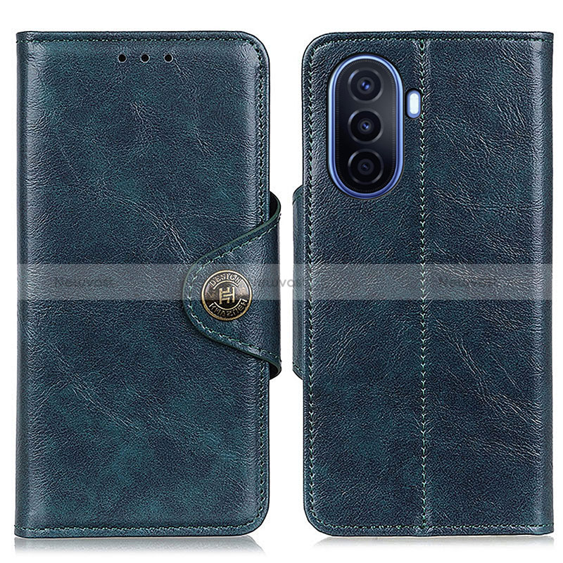 Leather Case Stands Flip Cover Holder M12L for Huawei Nova Y70 Blue