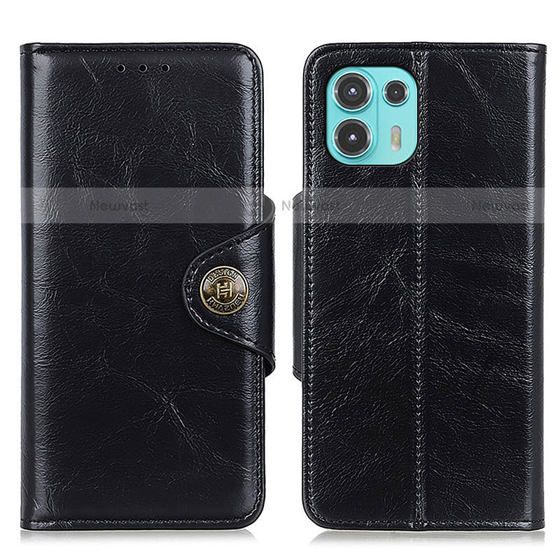 Leather Case Stands Flip Cover Holder M12L for Motorola Moto Edge 20 Lite 5G Black