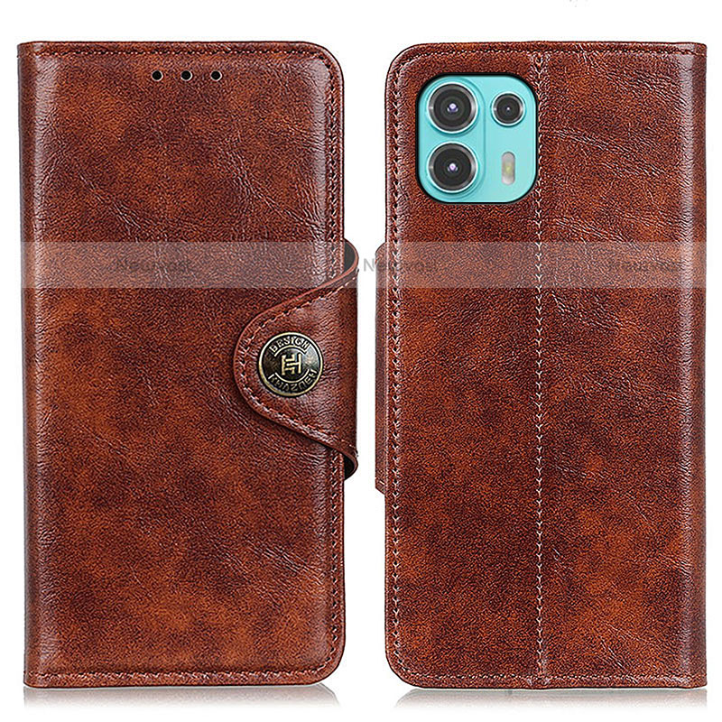 Leather Case Stands Flip Cover Holder M12L for Motorola Moto Edge 20 Lite 5G Brown