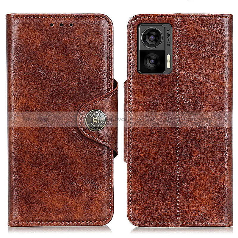 Leather Case Stands Flip Cover Holder M12L for Motorola Moto Edge 30 Lite 5G Brown