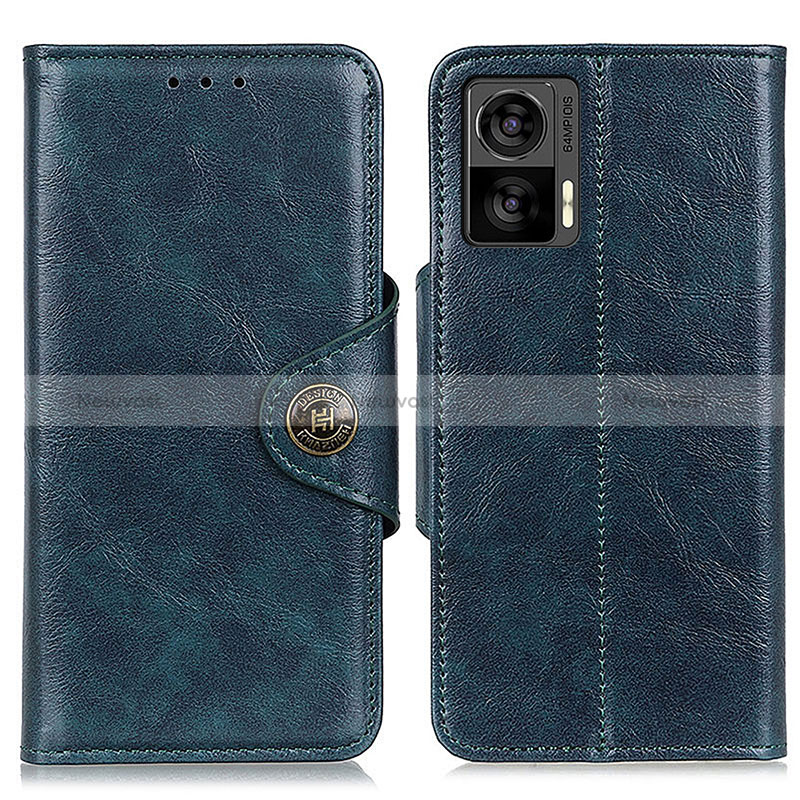 Leather Case Stands Flip Cover Holder M12L for Motorola Moto Edge 30 Neo 5G Blue