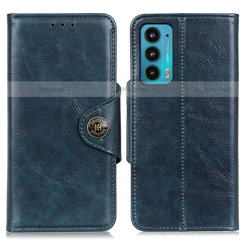 Leather Case Stands Flip Cover Holder M12L for Motorola Moto Edge Lite 5G Blue