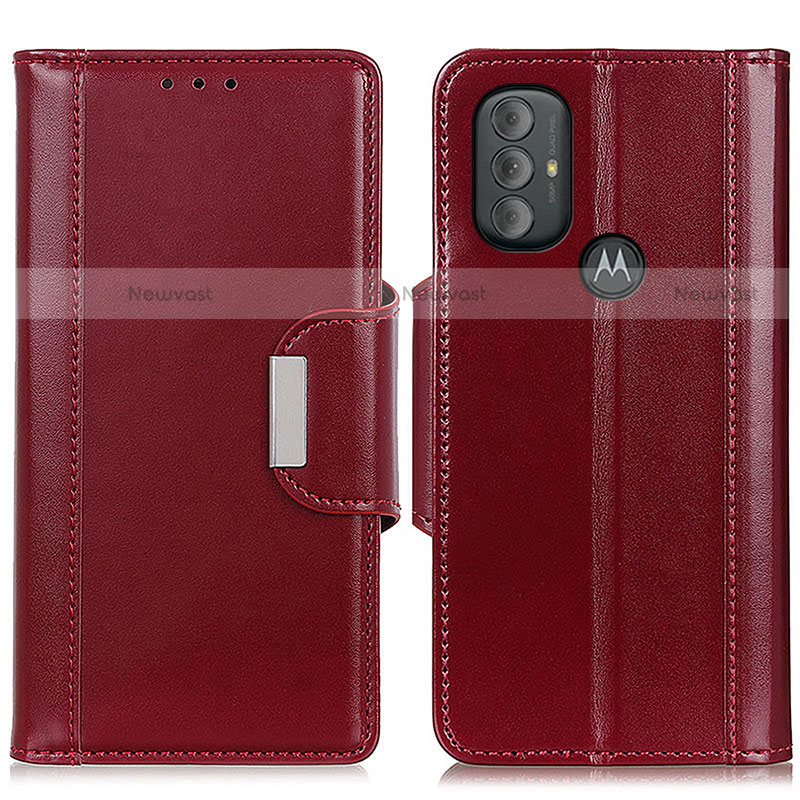 Leather Case Stands Flip Cover Holder M12L for Motorola Moto G Power (2022) Red