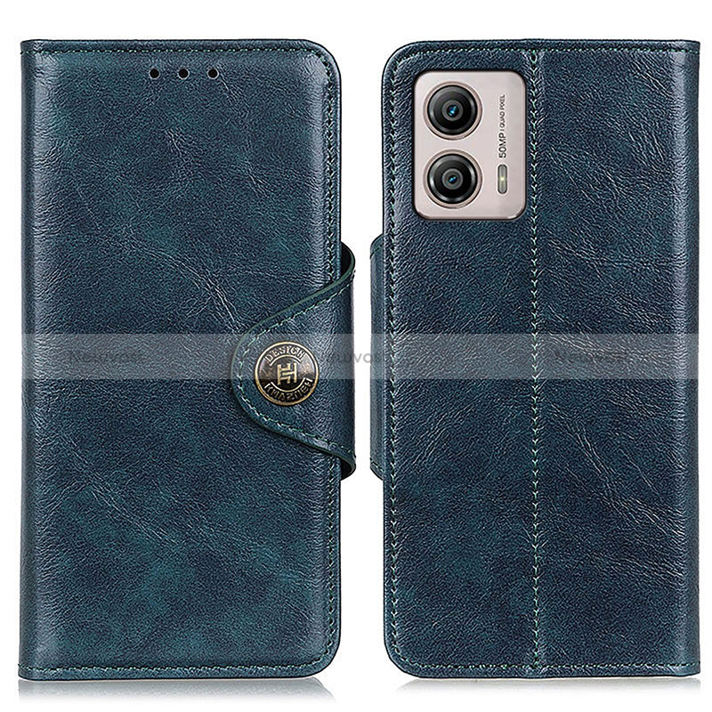 Leather Case Stands Flip Cover Holder M12L for Motorola Moto G53y 5G Blue