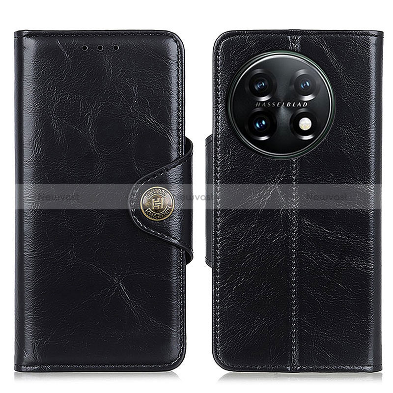 Leather Case Stands Flip Cover Holder M12L for OnePlus 11 5G Black