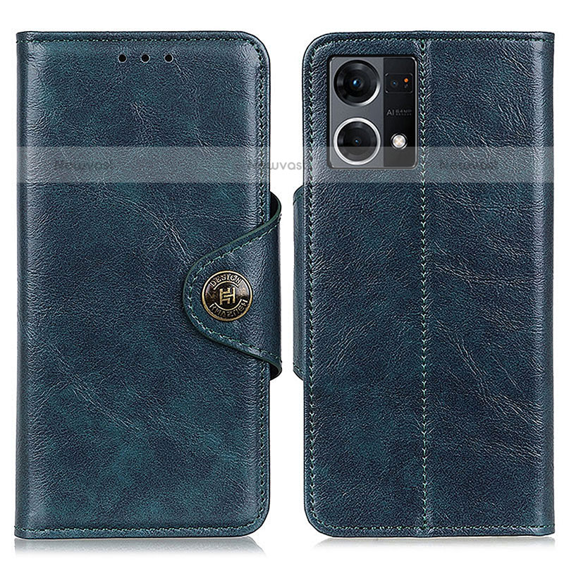 Leather Case Stands Flip Cover Holder M12L for Oppo F21s Pro 4G Blue