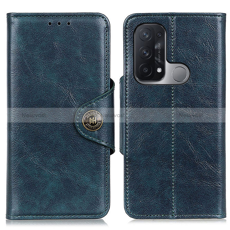 Leather Case Stands Flip Cover Holder M12L for Oppo Reno5 A Blue