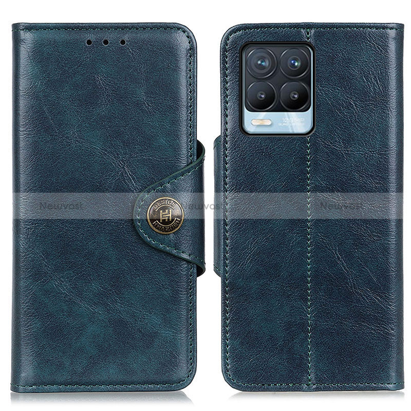 Leather Case Stands Flip Cover Holder M12L for Realme 8 Pro Blue