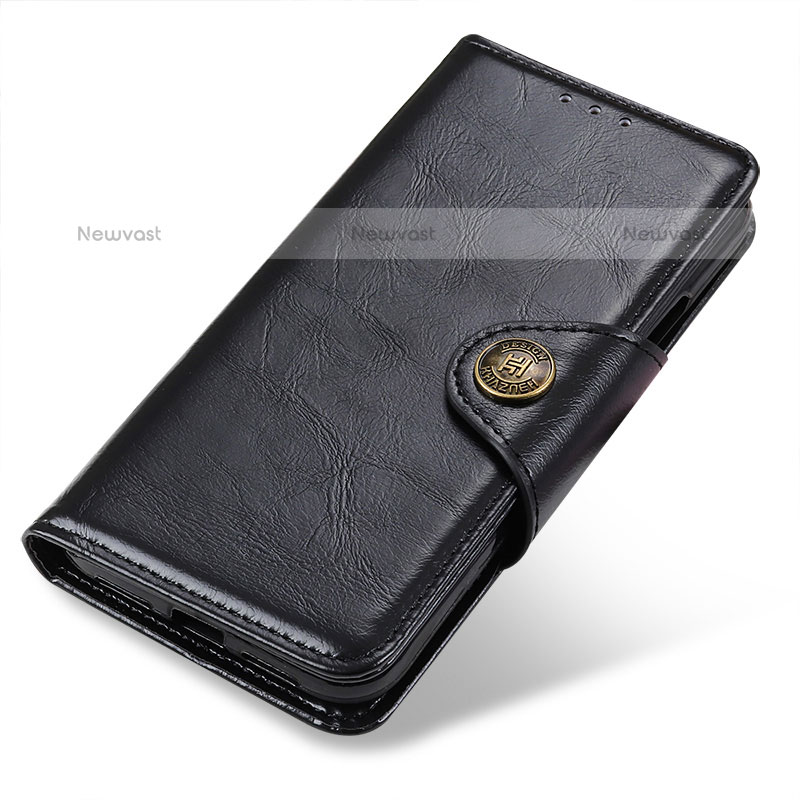 Leather Case Stands Flip Cover Holder M12L for Samsung Galaxy A02s Black