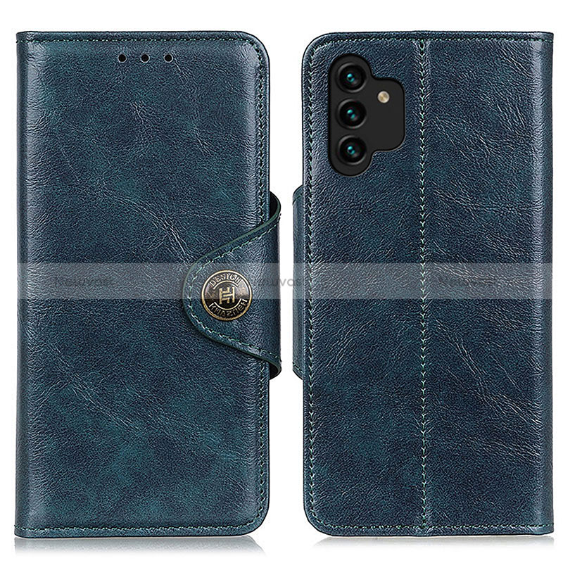 Leather Case Stands Flip Cover Holder M12L for Samsung Galaxy A13 4G Blue