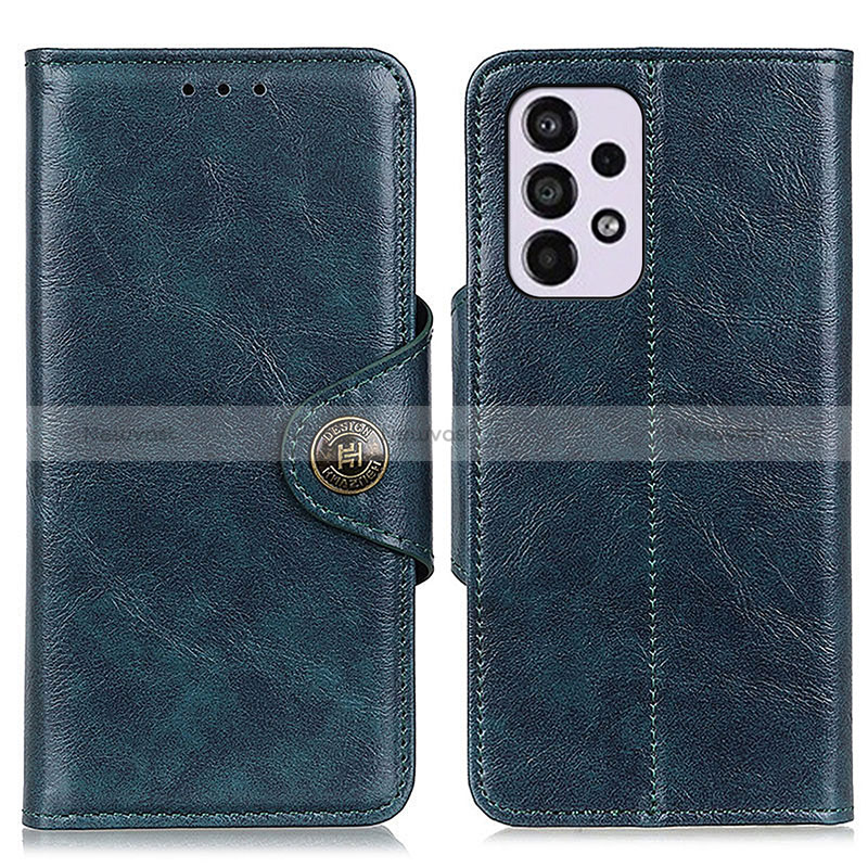 Leather Case Stands Flip Cover Holder M12L for Samsung Galaxy A33 5G Blue