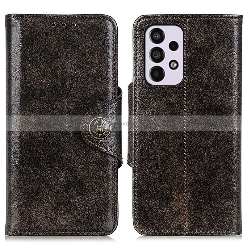 Leather Case Stands Flip Cover Holder M12L for Samsung Galaxy A33 5G Bronze