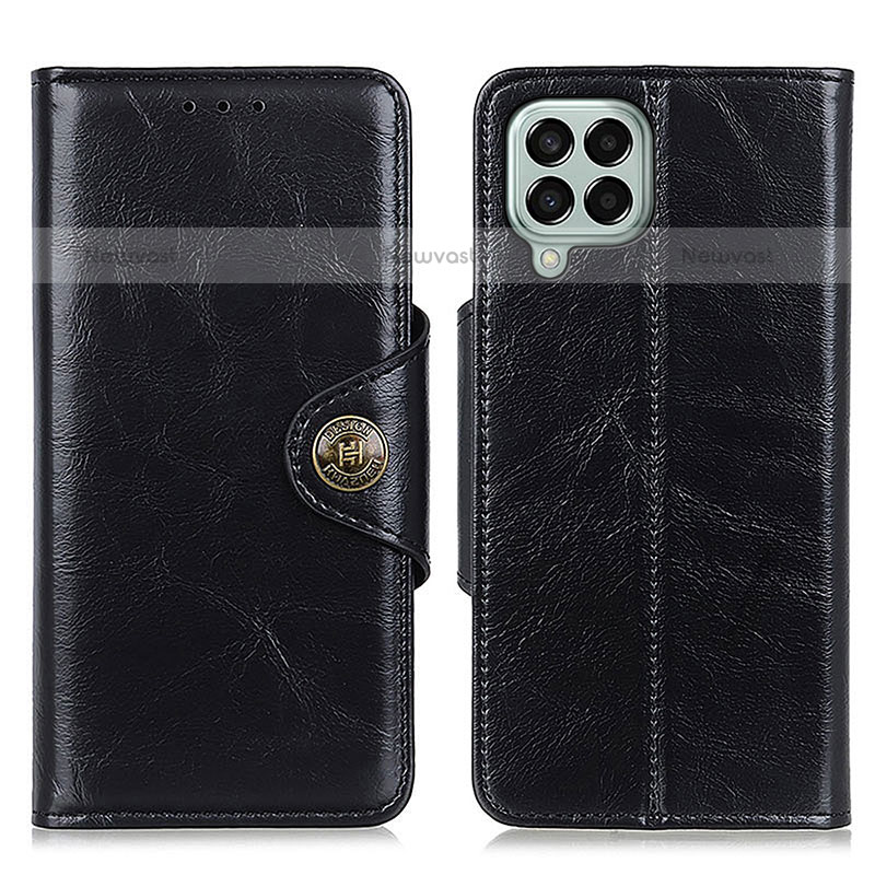 Leather Case Stands Flip Cover Holder M12L for Samsung Galaxy M33 5G Black