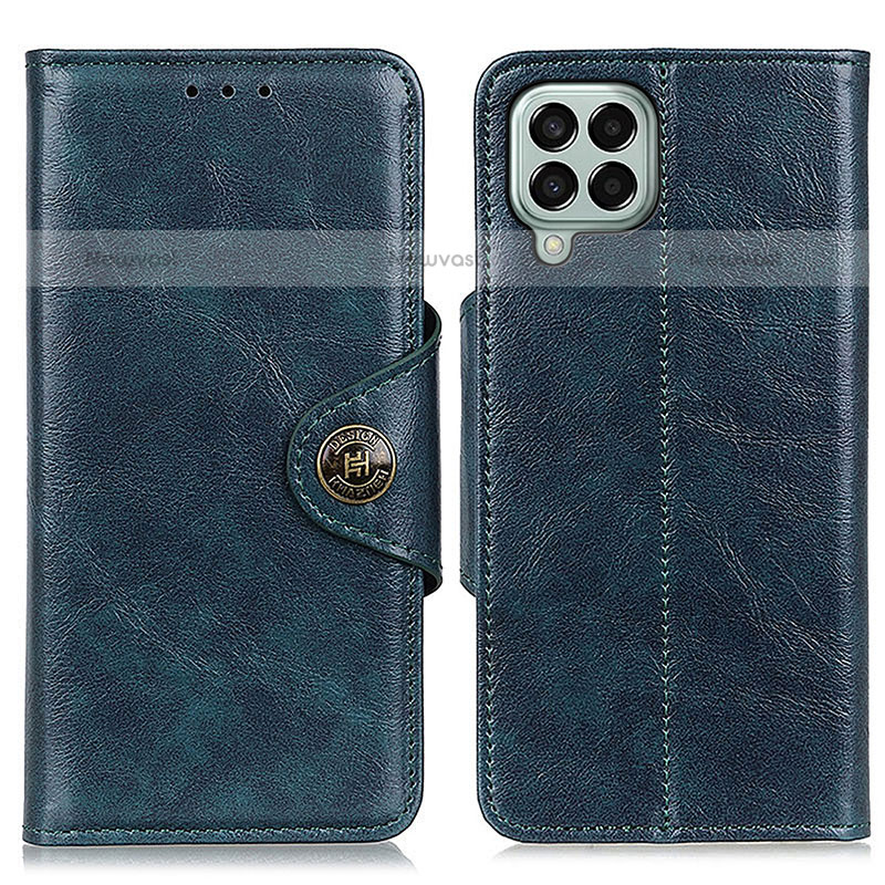 Leather Case Stands Flip Cover Holder M12L for Samsung Galaxy M33 5G Blue