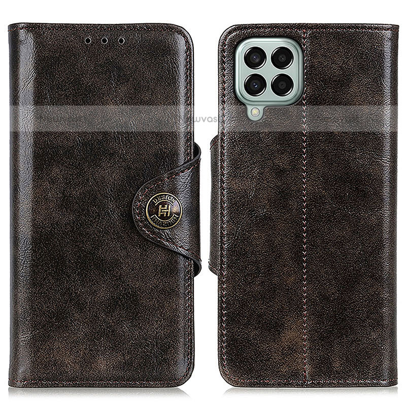 Leather Case Stands Flip Cover Holder M12L for Samsung Galaxy M33 5G Bronze