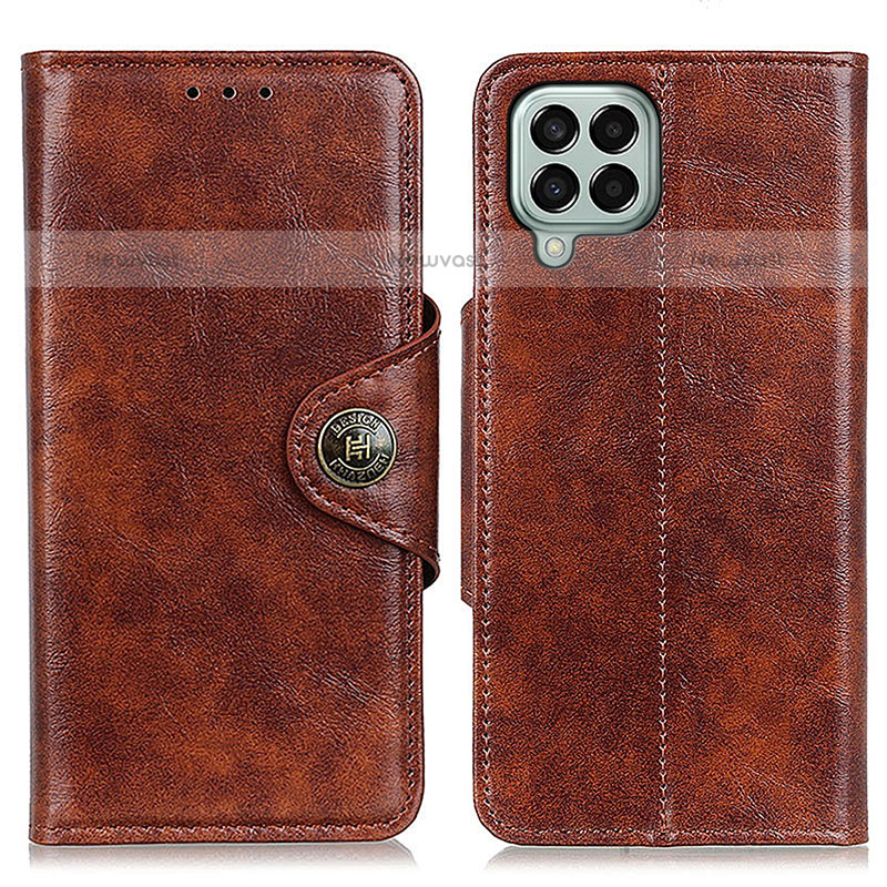 Leather Case Stands Flip Cover Holder M12L for Samsung Galaxy M33 5G Brown