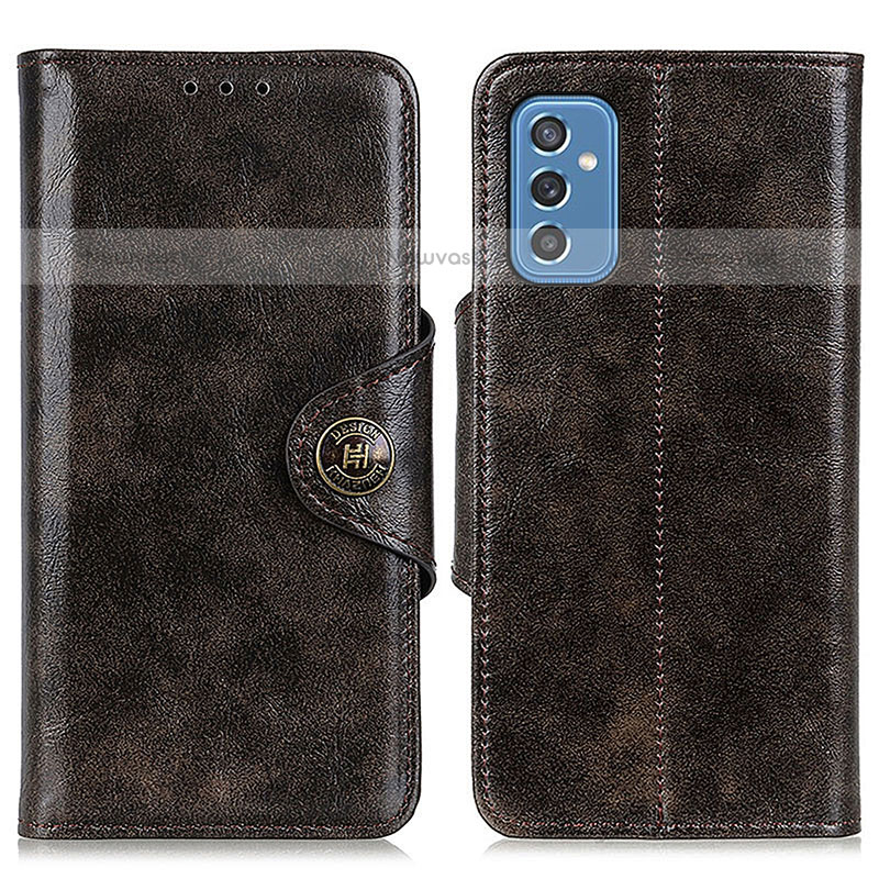 Leather Case Stands Flip Cover Holder M12L for Samsung Galaxy M52 5G Bronze