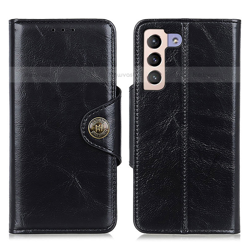 Leather Case Stands Flip Cover Holder M12L for Samsung Galaxy S21 5G Black