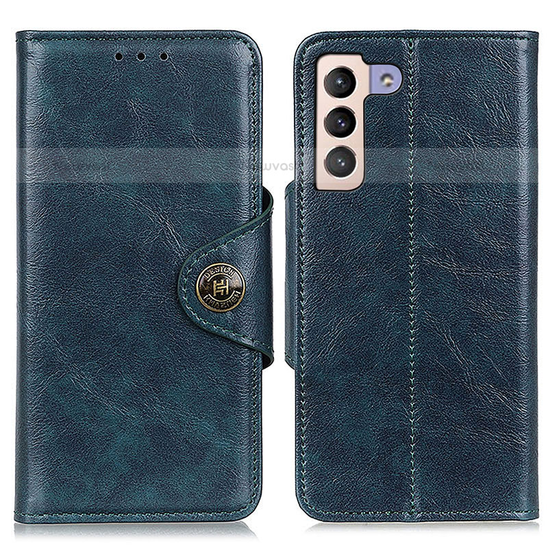 Leather Case Stands Flip Cover Holder M12L for Samsung Galaxy S22 5G Blue