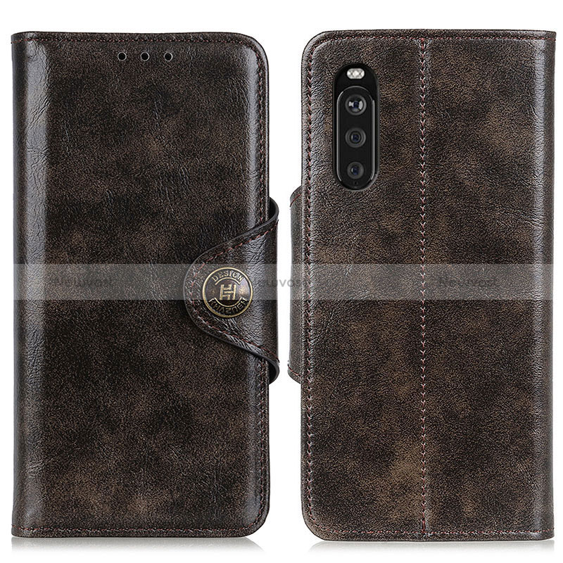 Leather Case Stands Flip Cover Holder M12L for Sony Xperia 10 III SO-52B Bronze