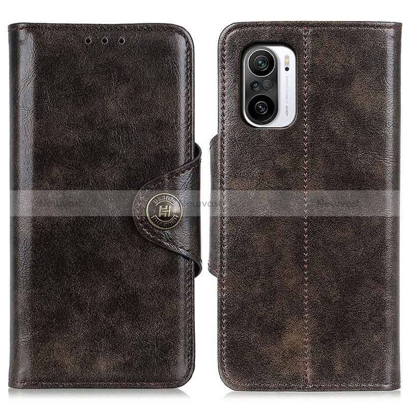 Leather Case Stands Flip Cover Holder M12L for Xiaomi Mi 11i 5G Bronze