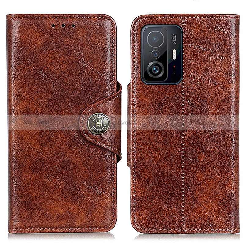 Leather Case Stands Flip Cover Holder M12L for Xiaomi Mi 11T Pro 5G Brown