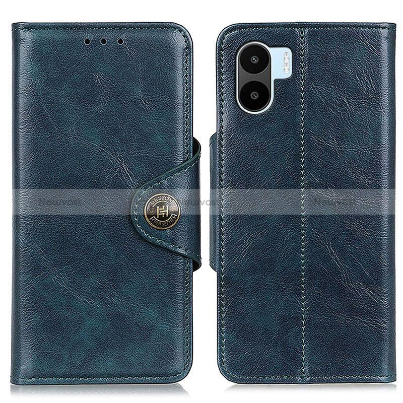 Leather Case Stands Flip Cover Holder M12L for Xiaomi Poco C50 Blue