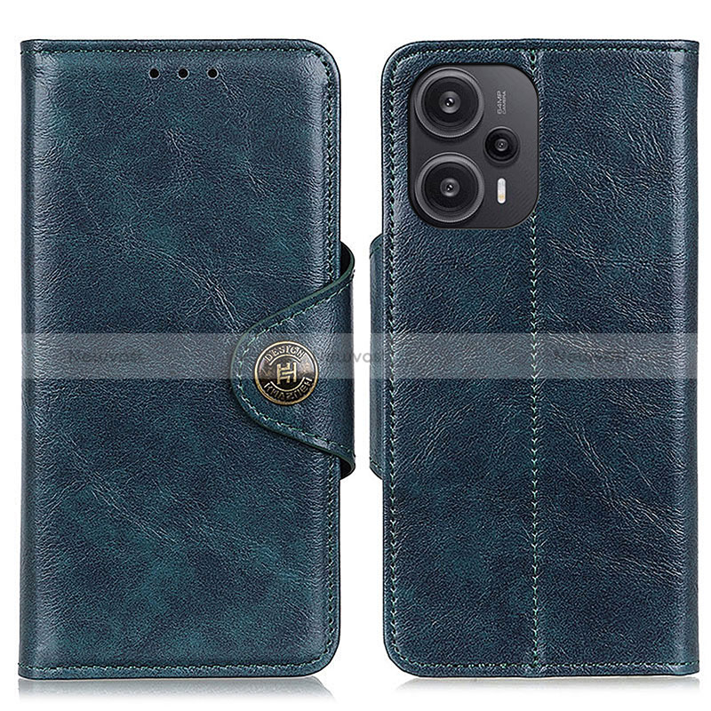 Leather Case Stands Flip Cover Holder M12L for Xiaomi Poco F5 5G Blue