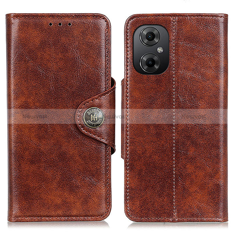 Leather Case Stands Flip Cover Holder M12L for Xiaomi Poco M4 5G Brown