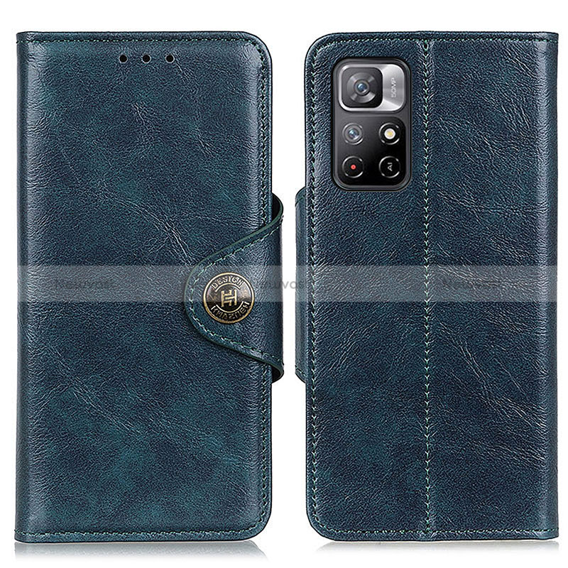 Leather Case Stands Flip Cover Holder M12L for Xiaomi Poco M4 Pro 5G Blue