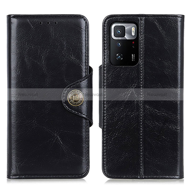 Leather Case Stands Flip Cover Holder M12L for Xiaomi Poco X3 GT 5G Black