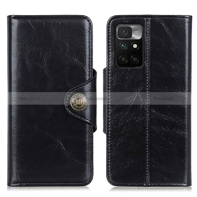 Leather Case Stands Flip Cover Holder M12L for Xiaomi Redmi 10 (2022) Black