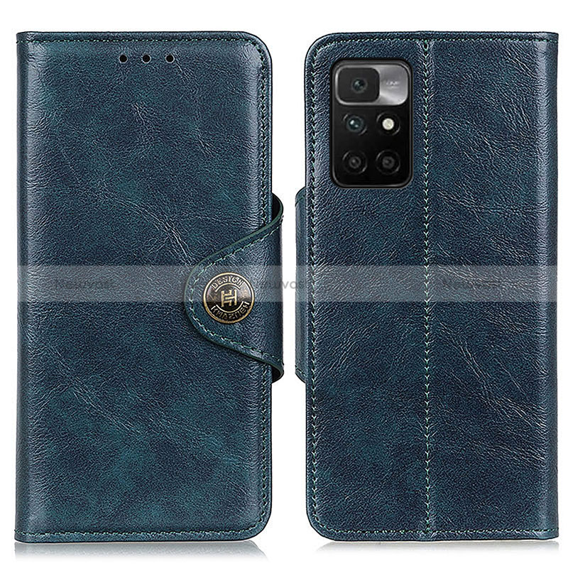 Leather Case Stands Flip Cover Holder M12L for Xiaomi Redmi 10 (2022) Blue