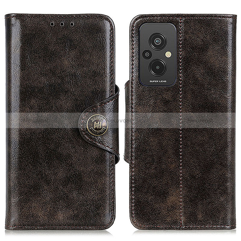 Leather Case Stands Flip Cover Holder M12L for Xiaomi Redmi 11 Prime 4G Bronze