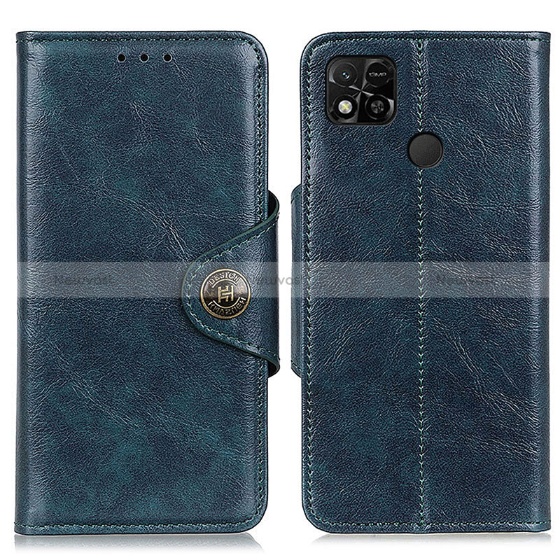 Leather Case Stands Flip Cover Holder M12L for Xiaomi Redmi 9 India Blue