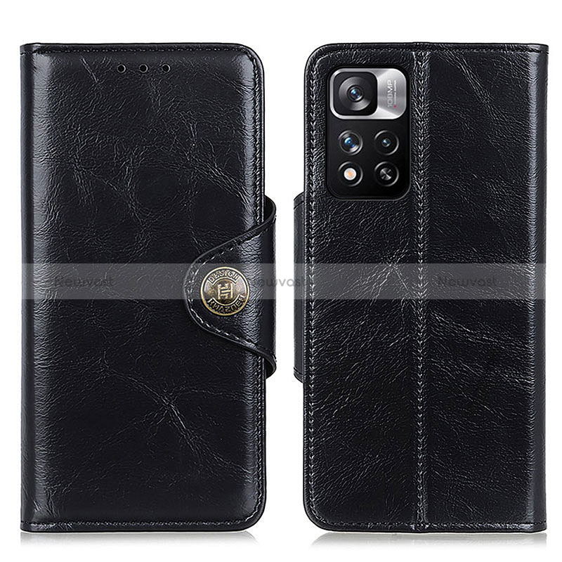 Leather Case Stands Flip Cover Holder M12L for Xiaomi Redmi Note 11 Pro+ Plus 5G Black