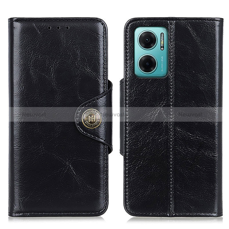 Leather Case Stands Flip Cover Holder M12L for Xiaomi Redmi Note 11E 5G Black