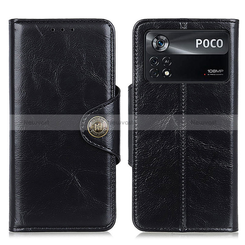 Leather Case Stands Flip Cover Holder M12L for Xiaomi Redmi Note 11E Pro 5G Black