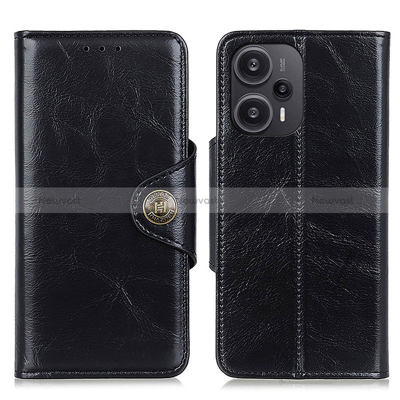 Leather Case Stands Flip Cover Holder M12L for Xiaomi Redmi Note 12 Turbo 5G Black